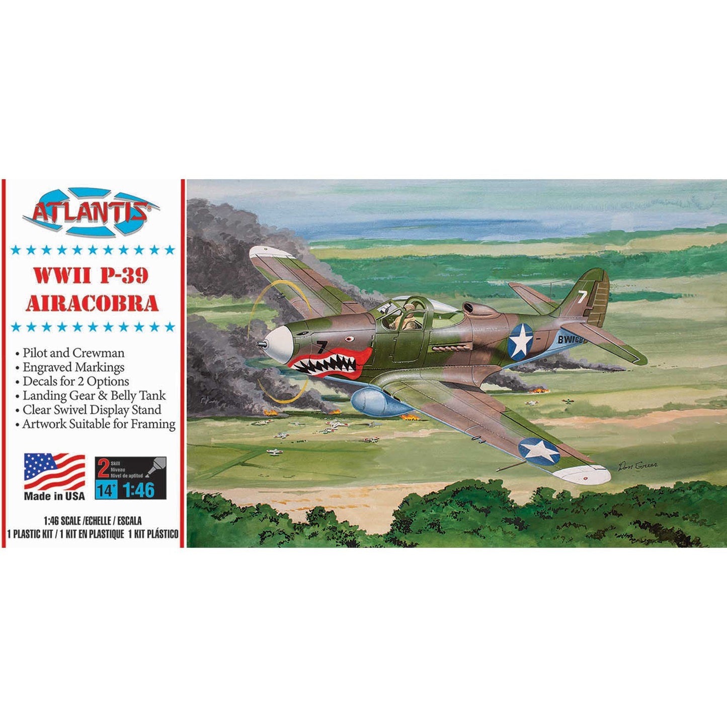 Atlantis P-39 Airacobra Shark Mouth with Swivel Stand
