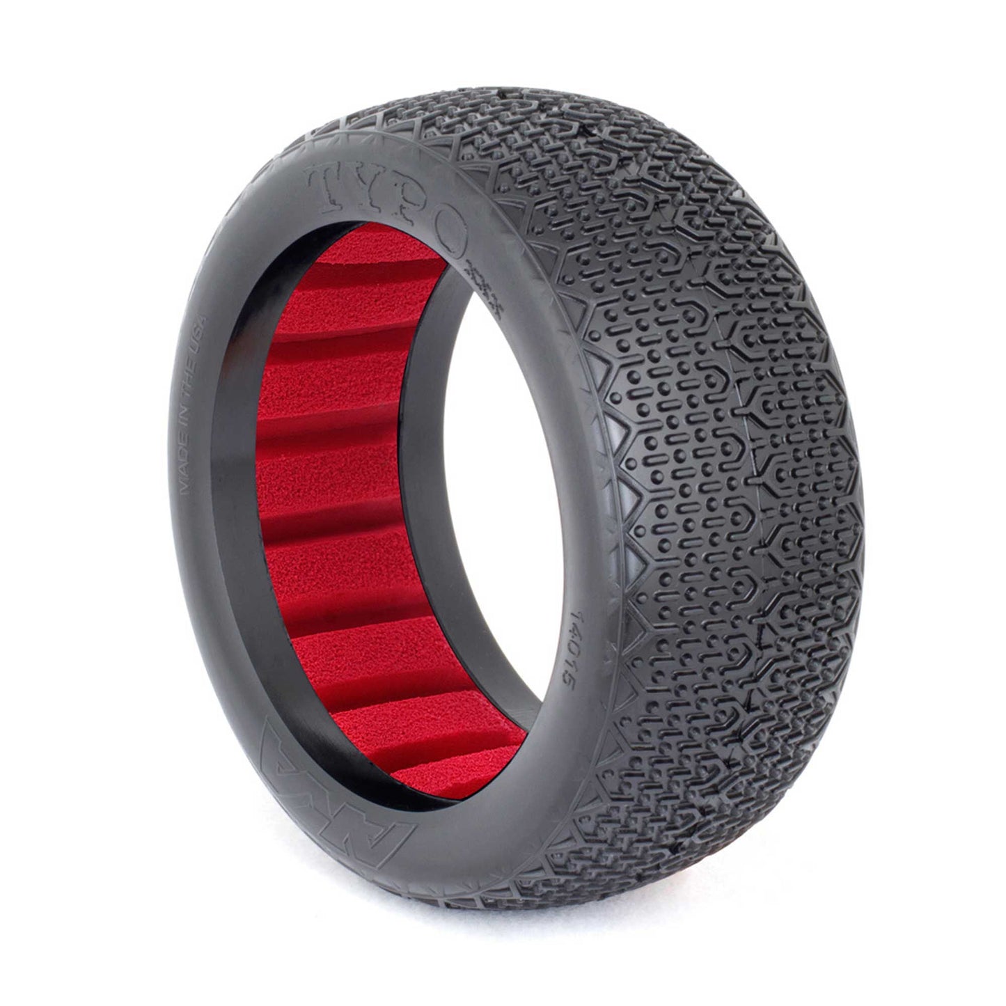 AKA Products 1/8 Buggy Typo Clay Tire w/ Red Insert (2)