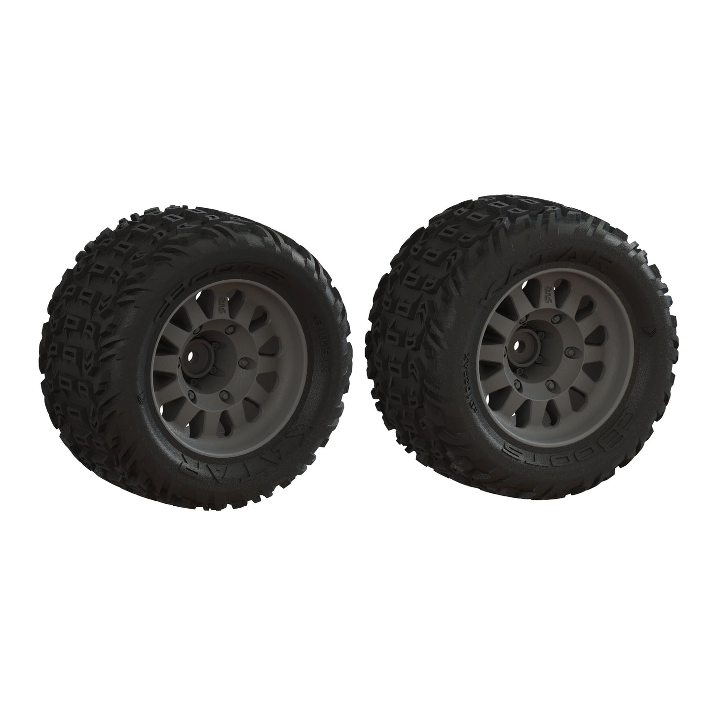 Arrma DBoots 'Katar' Tire on Black Wheels, OD 4.53" (2)