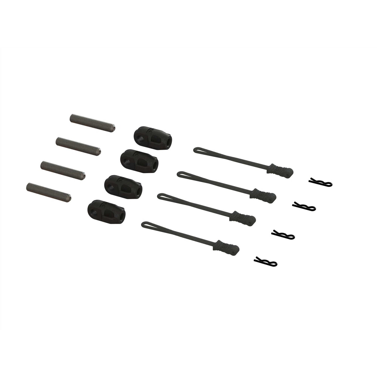 Arrma Brace Rod Ends w/Pins And Retainers (4)