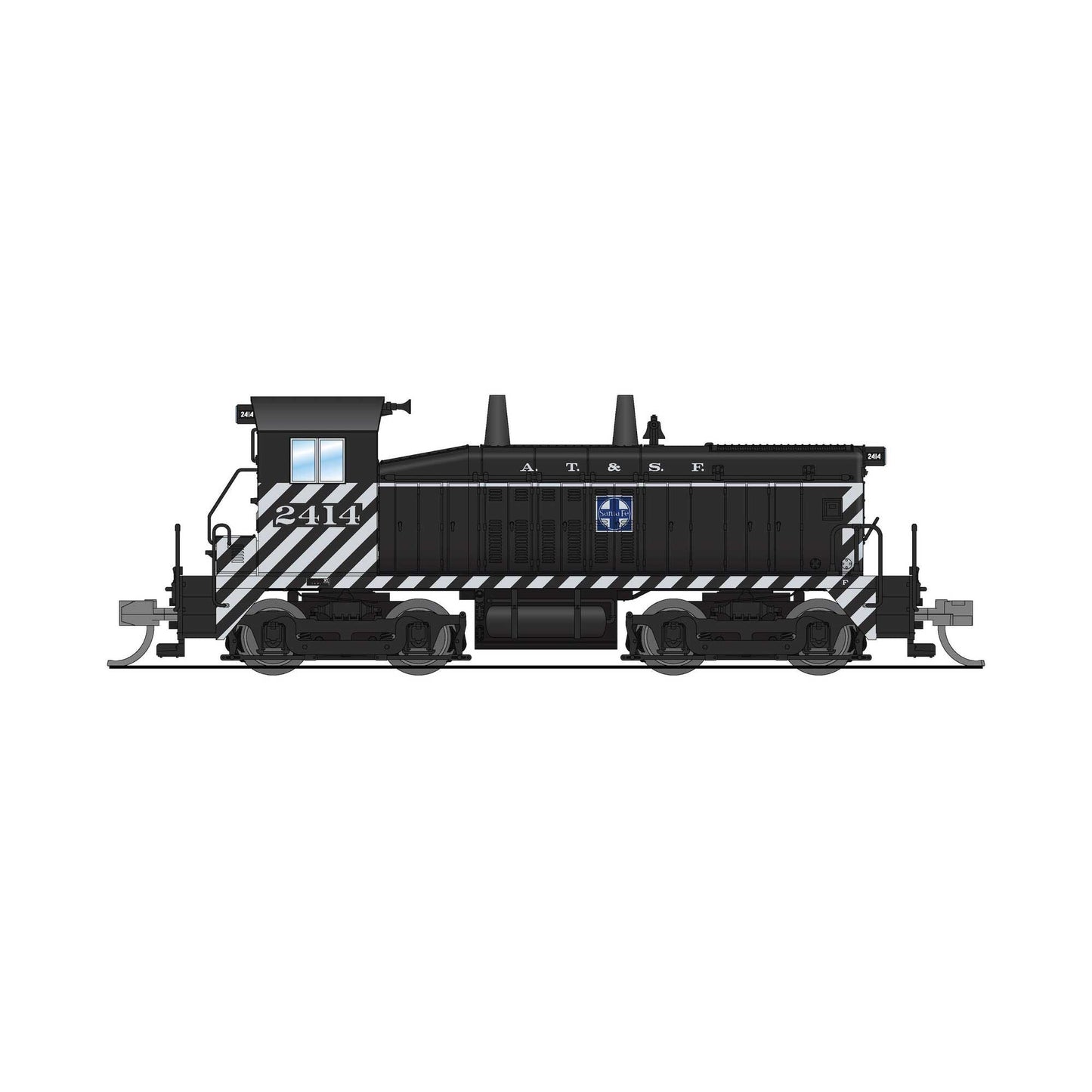 EMD NW2 Switcher, ATSF 2416, Zebra Stripes, No-Sound / DCC-Ready, N