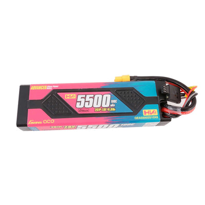 Gens Ace - 1608 - Advanced 5500mAh 2S1P 7.6V 100C HardCase LiPo Battery Pack with XT60 Plug