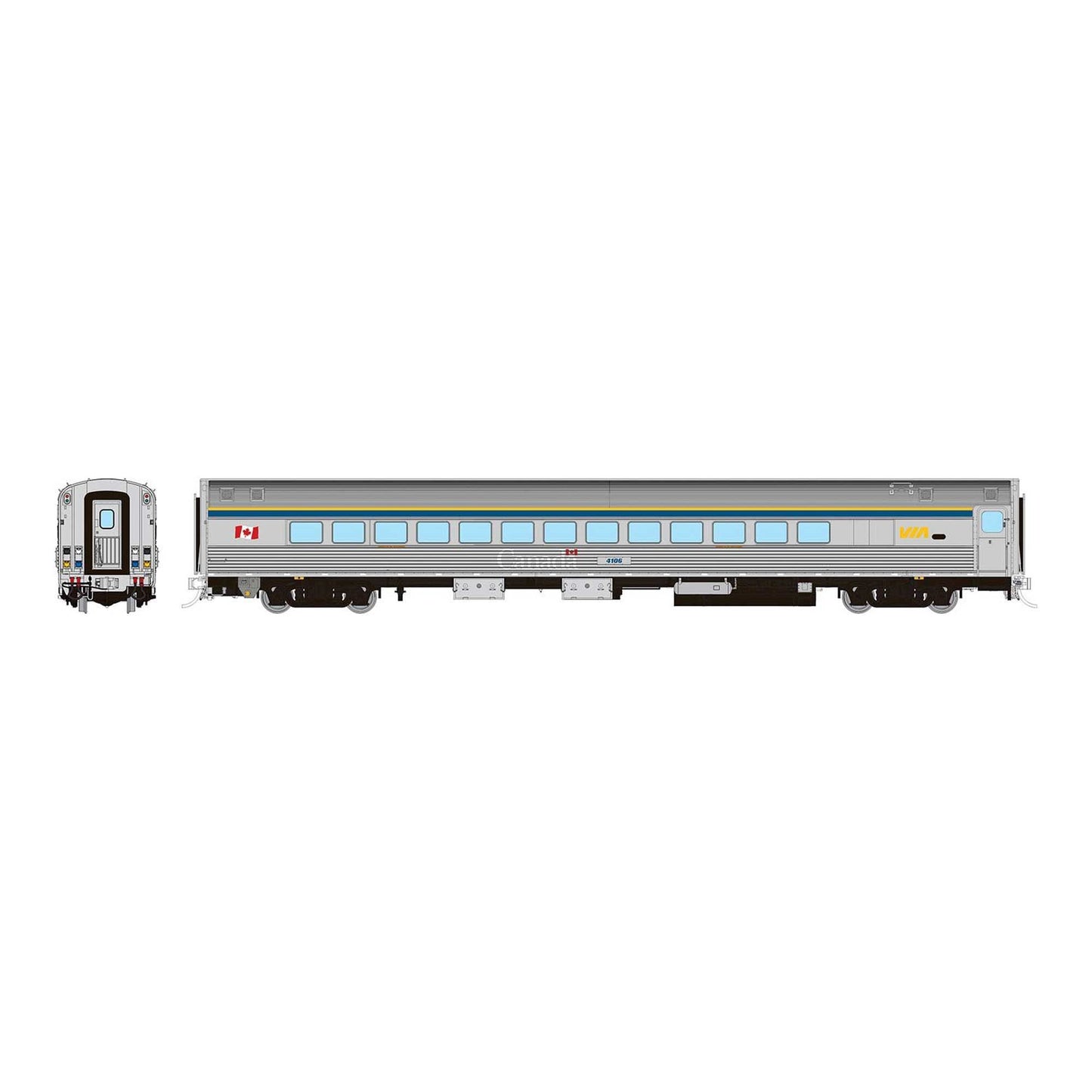 HO Budd Small Window Coach: VIA Rail - HEP2 Coach Scheme: #4107