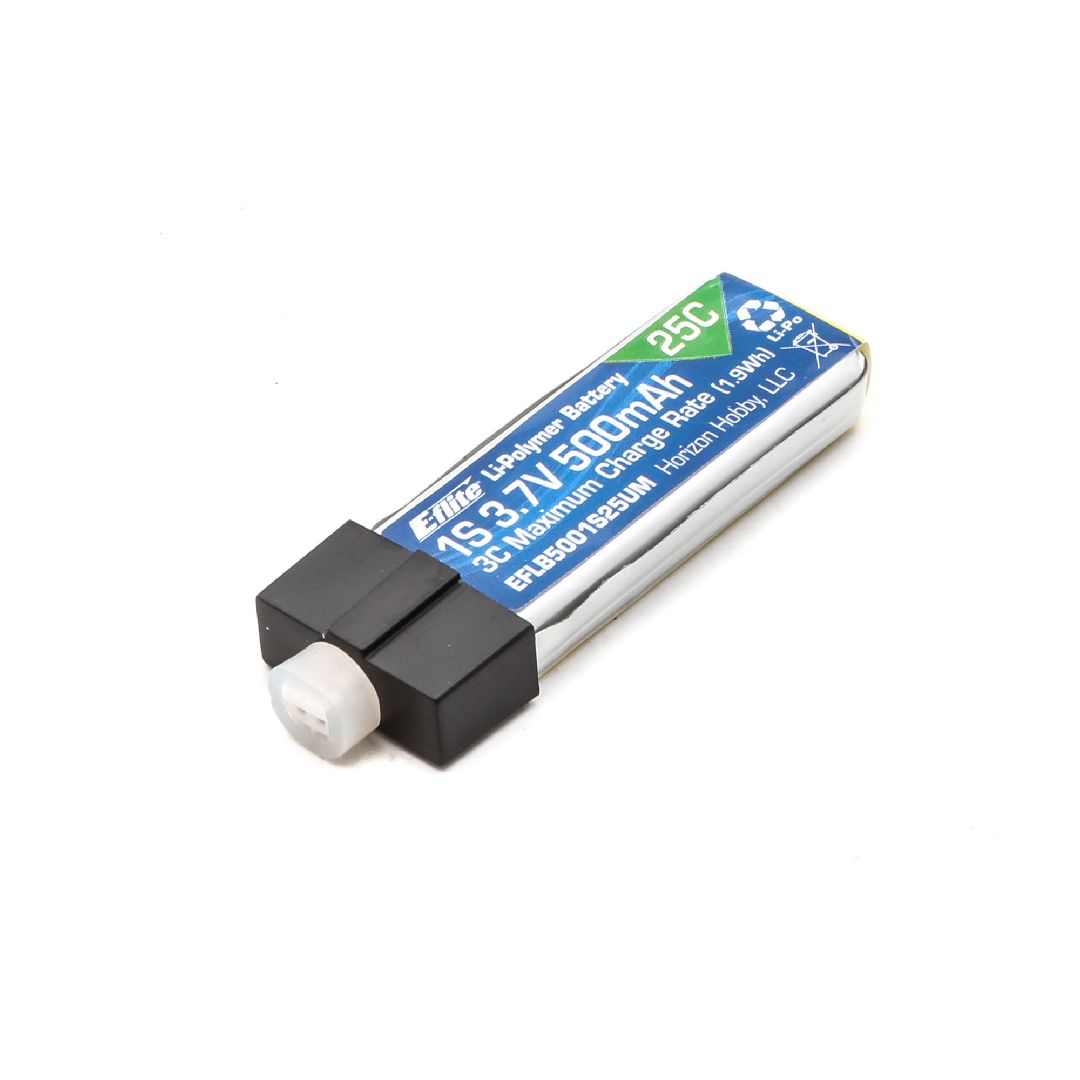 E-Flite 500mAh 1S 3.7V 25C LiPo High Current UMX Connector