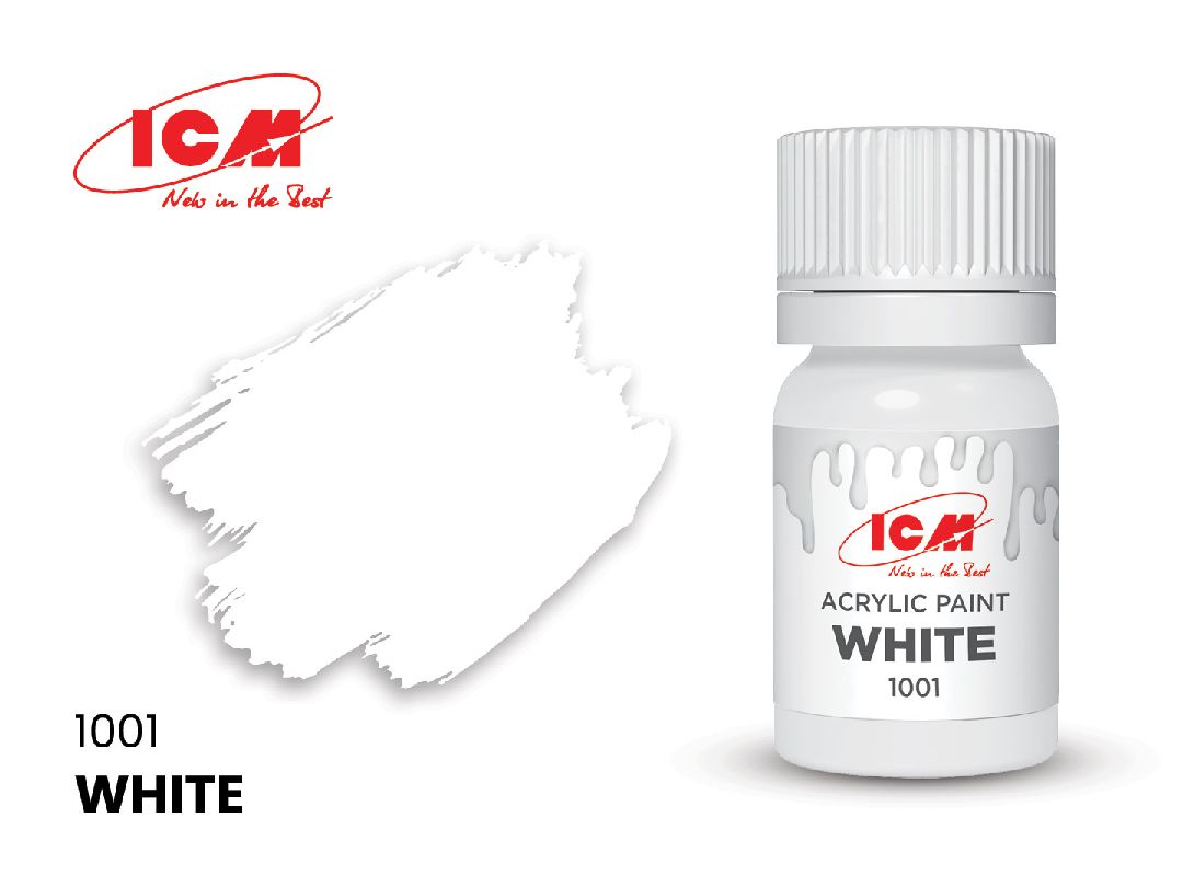 ICM Basic Colours - White bottle, 12 ml (8 Pack)