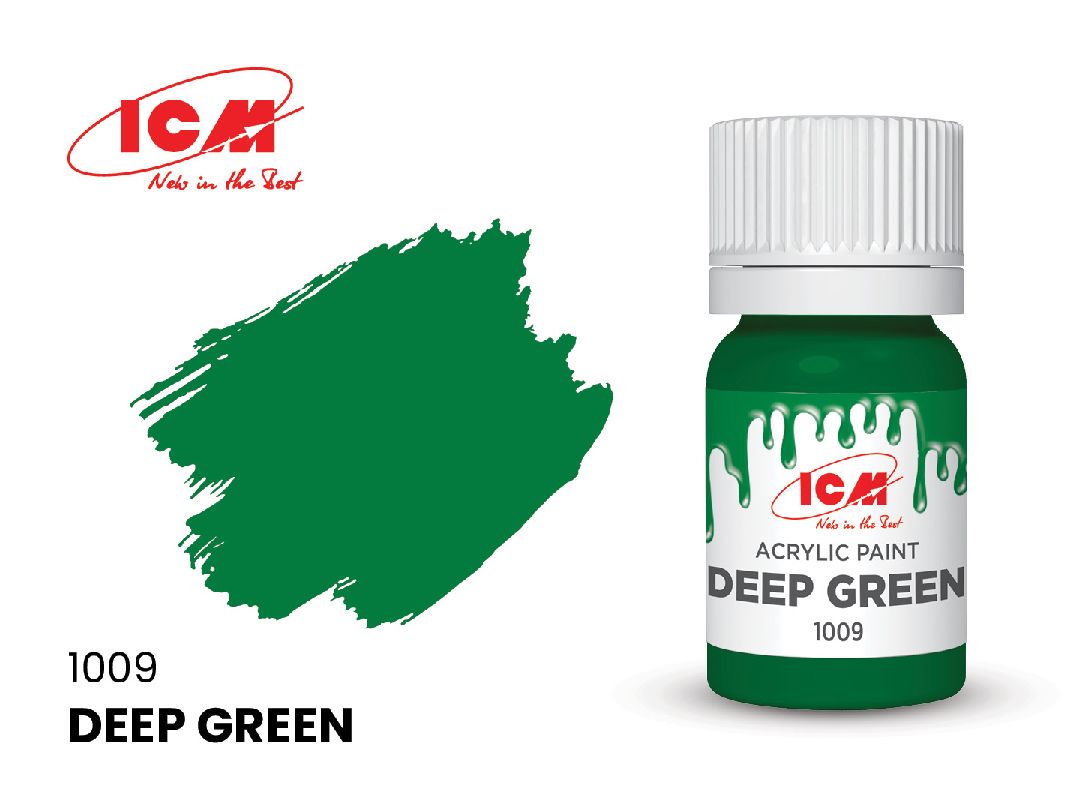 ICM Basic Colours - Deep Green bottle, 12 ml (8 Pack)