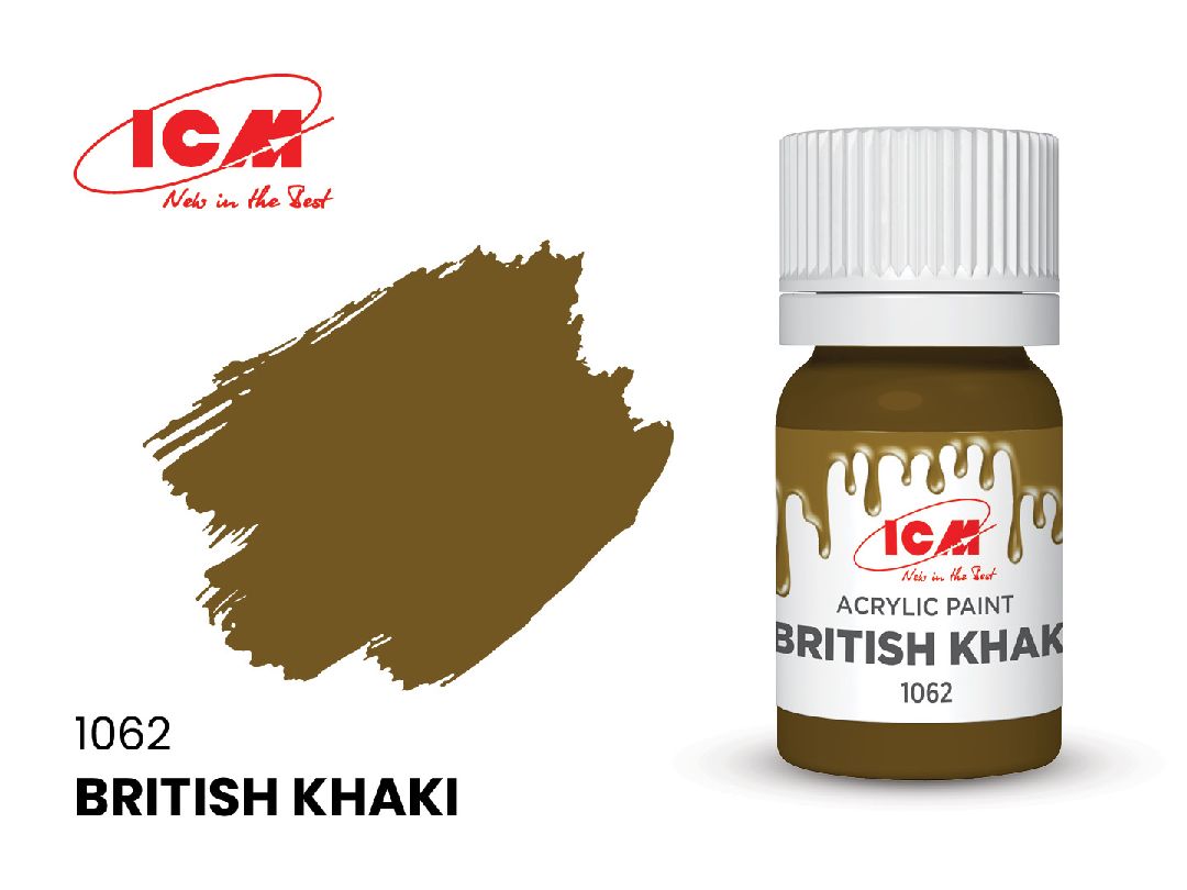 ICM Brown Colours - British Khaki bottle, 12 ml (8 Pack)