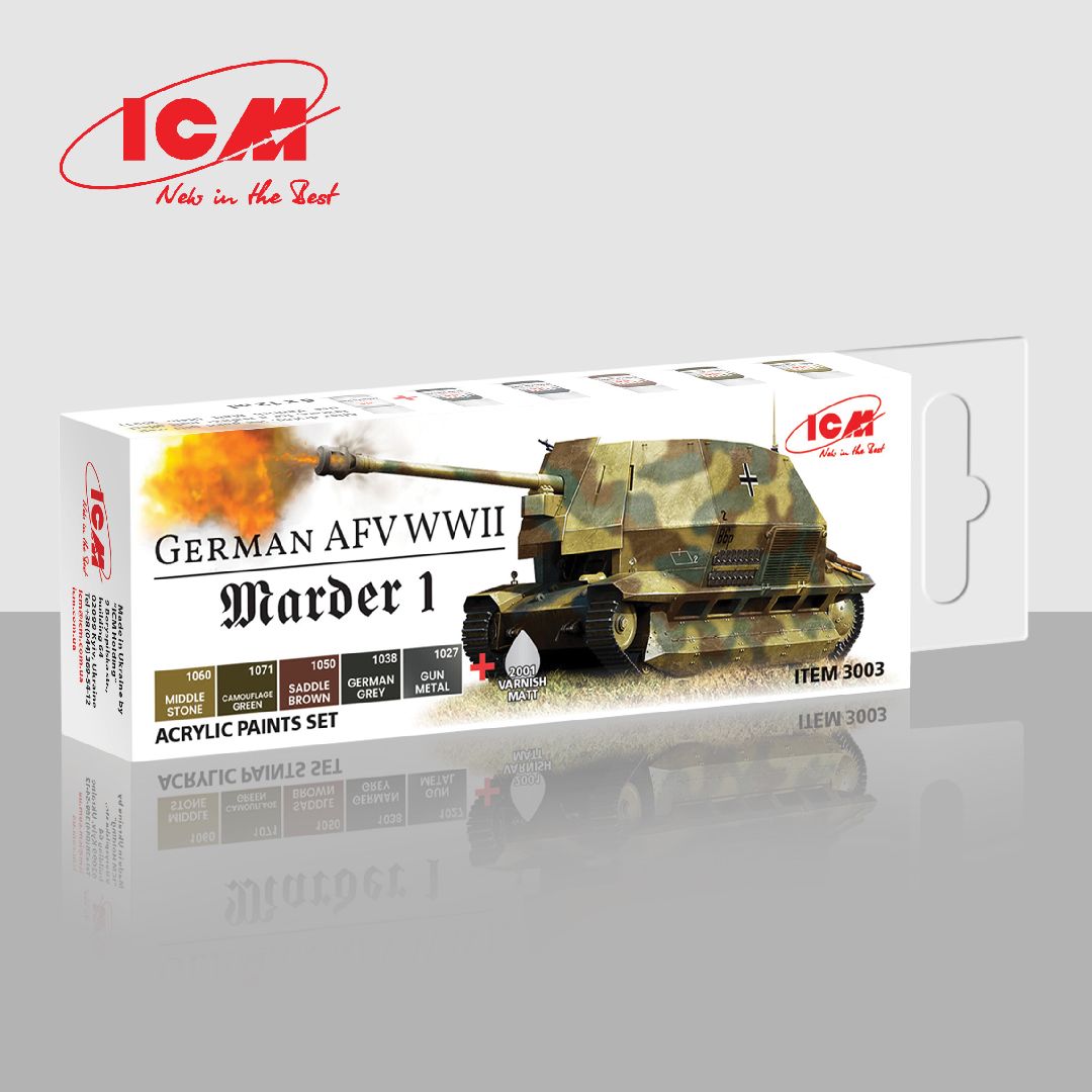 ICM Acrylic Paint Set for German AFV WW2 (Marder I) (6 colours)