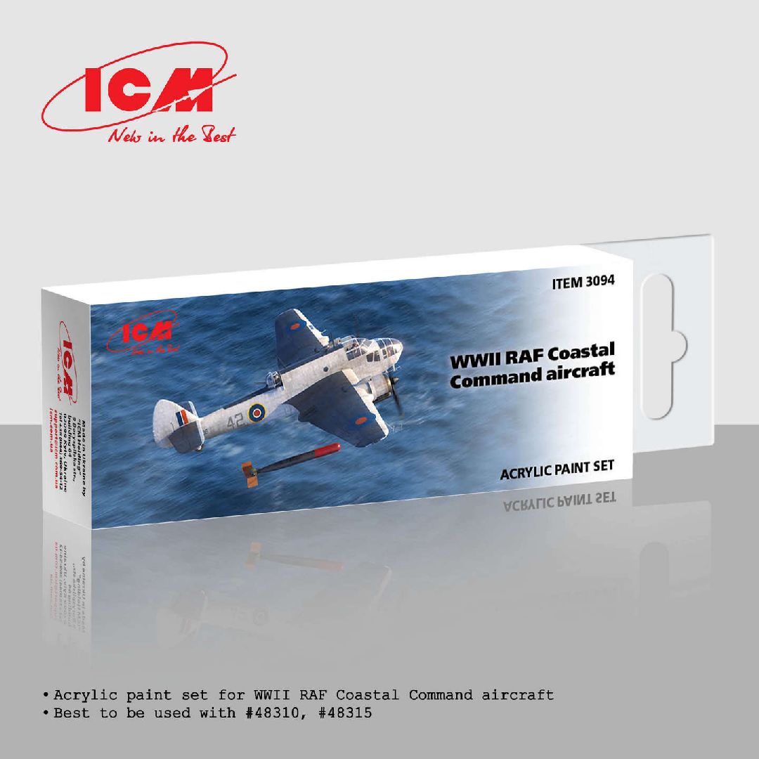 ICM Acrylic Paint Set for WWII RAF Command Aircraft (6 bottles)