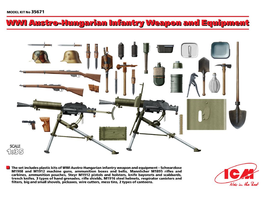ICM 1/35 WWI Austro-Hungarian Infantry Weapon and Equipment