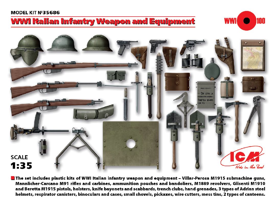 ICM 1/35 WWI Italian Infantry Weapon and Equipment