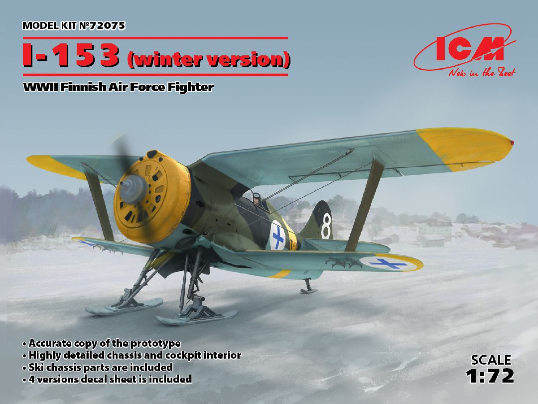 ICM 1/72 I-153 , WWII Finnish Air Force Fighter (winter vers.)