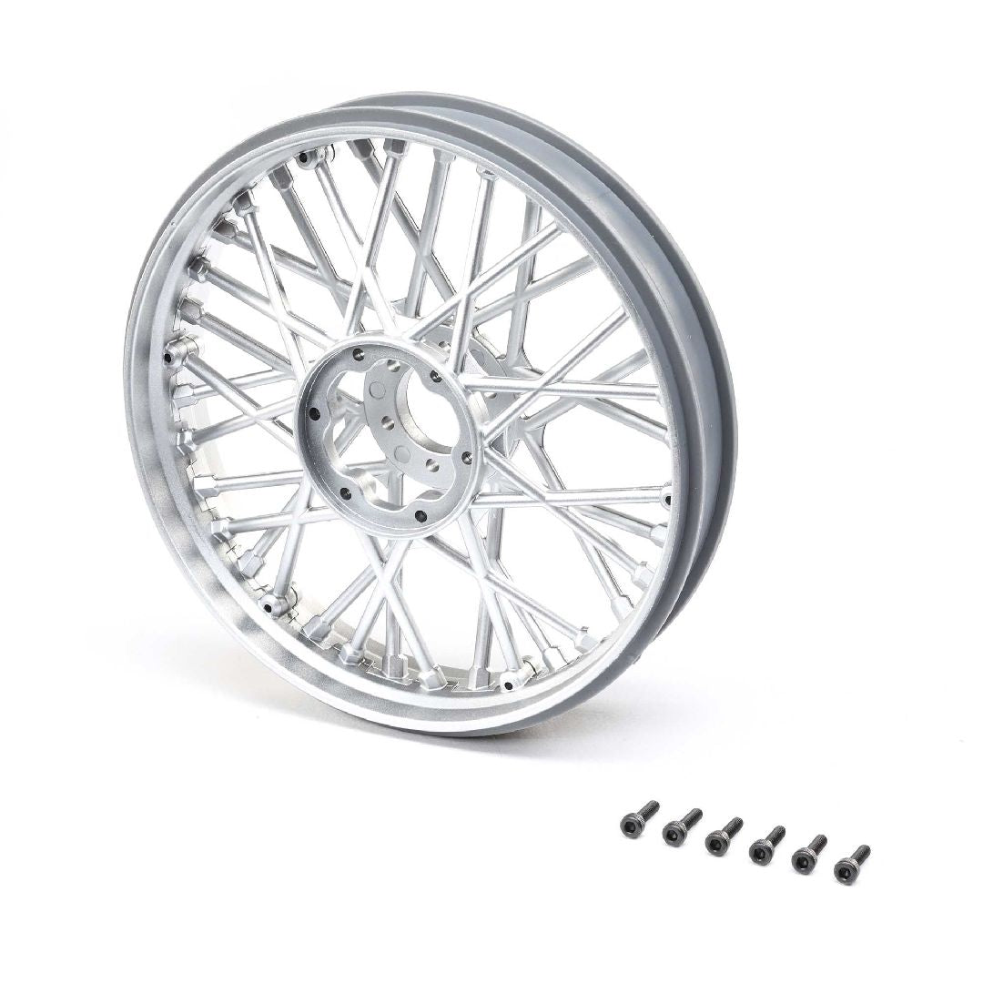 Losi Front Wheel Set, Satin Chrome (1) PM-MX