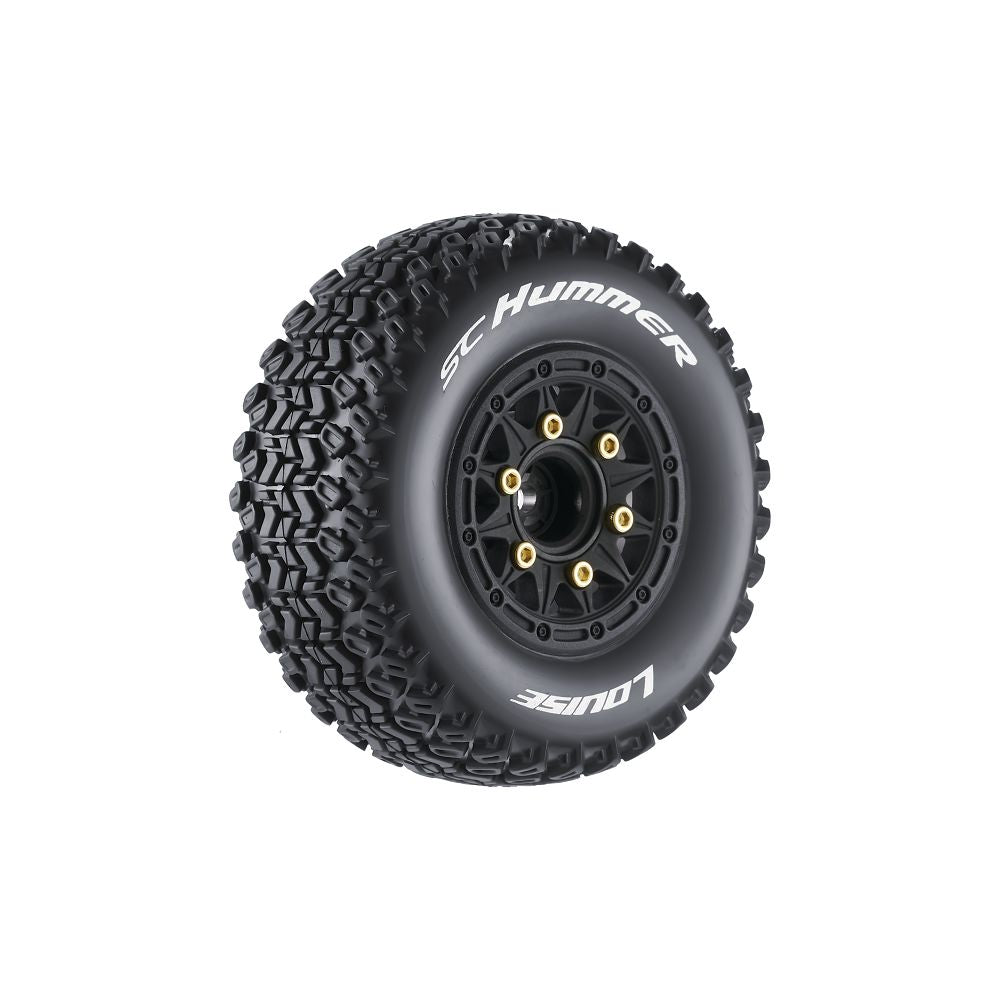 Louise R/C SC-Hummer 2.2/3.0" 1/10 Short Course (Soft Compound) 12,14,17mm Removable Hex on Black Wheels (2)