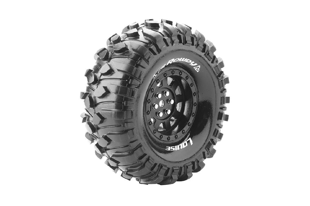 Louise R/C CR-Rowdy 1.9" 1/10 Crawler (Super Soft Compound) 12mm Hex on Black Wheels (2)