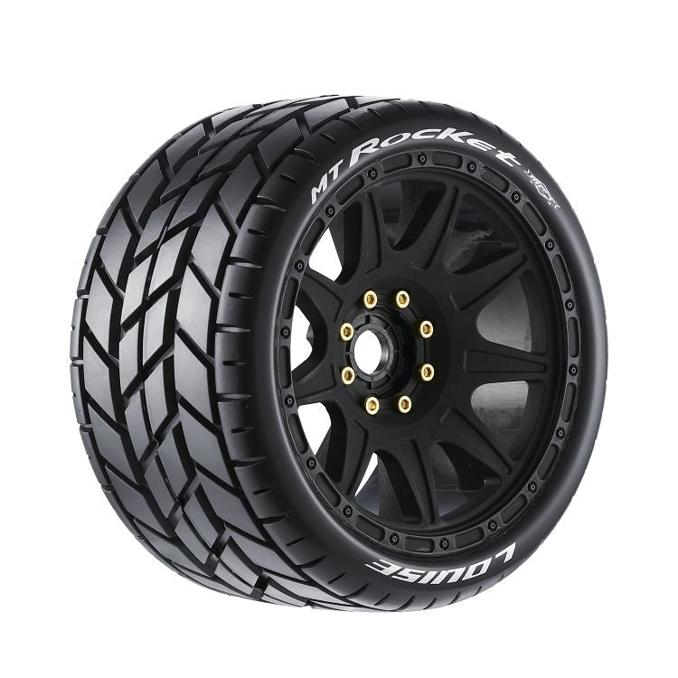 Louise R/C MT-Rocket Speed 1/8 Monster Truck (Soft Compound) 0" & 1/2" Offset, 17mm Removable Hex on Black Wheels (2)