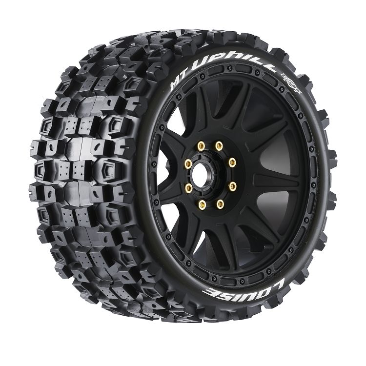 Louise R/C MT-Uphill Speed 1/8 Monster Truck (Soft Compound) 0" & 1/2" Offset, 17mm Removable Hex on Black Wheels (2)