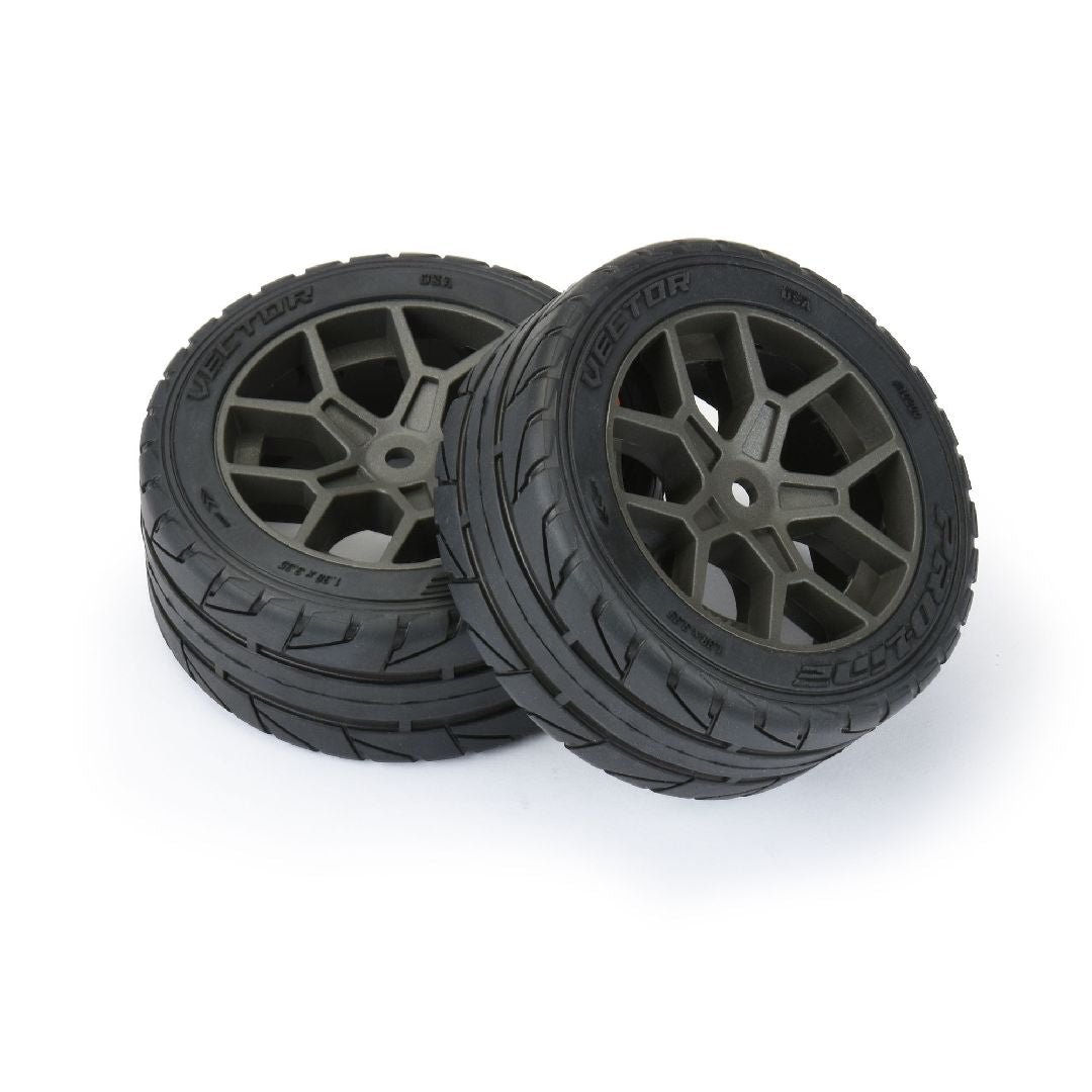 Pro-Line Victory 2.4" (Soft) Belted Tires on Gray Wheels (2)