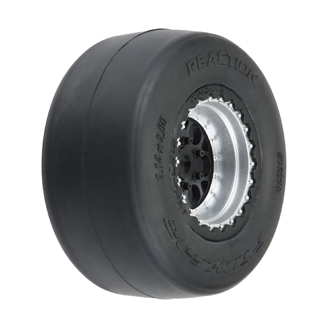 Pro-Line 1/16 Reaction Rr Tires MTD 7mm Blk/Sil:MiniDrag(2)