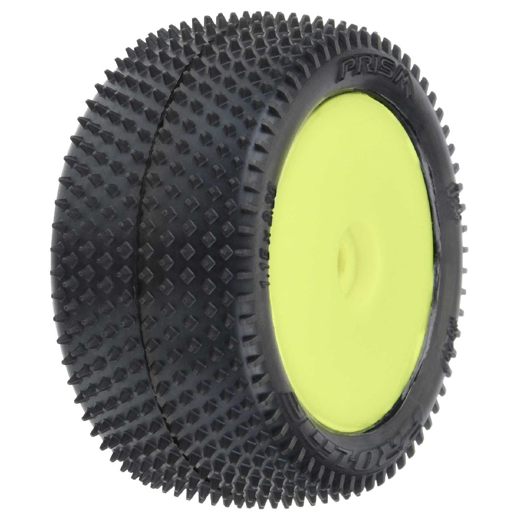Pro-Line Prism Carpet Mini-B Tires on Yellow Wheels (2)