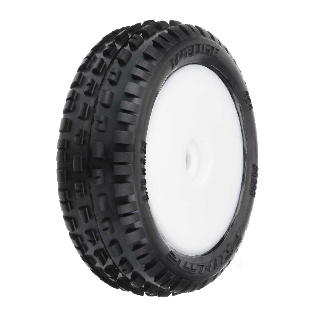 Pro-Line Wedge Carpet Mini-B Tires on White Wheels (2)