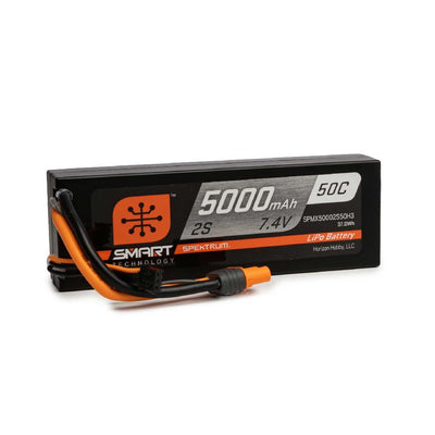 Spektrum 5000mAh 2S 7.4V 50C Smart LiPo Hardcase; IC3