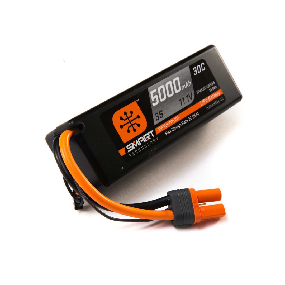 Spektrum 5000mAh 3S 11.1V 30C Smart LiPo IC5 Hardcase