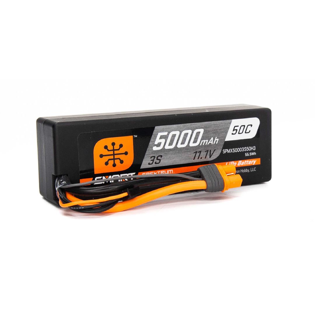 Spektrum 5000mAh 3S 11.1V 50C Smart LiPo IC3 Hardcase