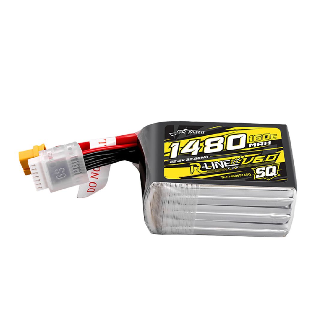 Tattu R-Line Version 6.0 1480mAh 160C 6S 22.2V SQ Lipo w/ XT60