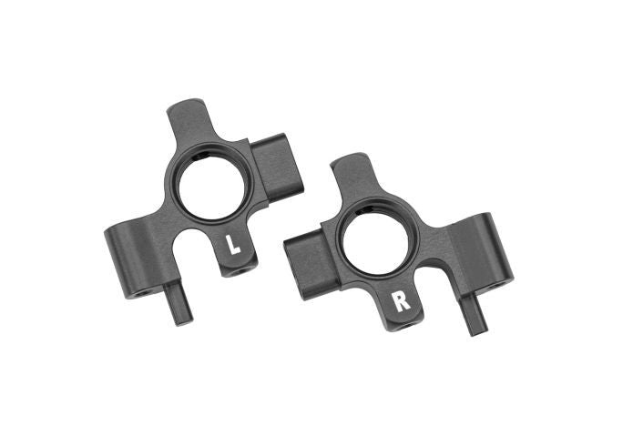 Traxxas Steering blocks, 6061-T6 Aluminuminum (gray-anodized), left & right/ 3x12mm BCS (with threadlock) (4)