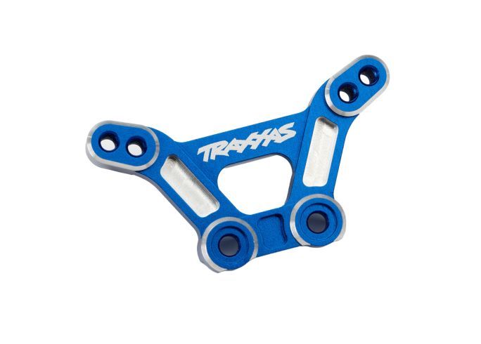 Traxxas Shock tower, front, 6061-T6 Aluminuminum (blue-anodized)/ 3x15mm BCS (with threadlock) (2)