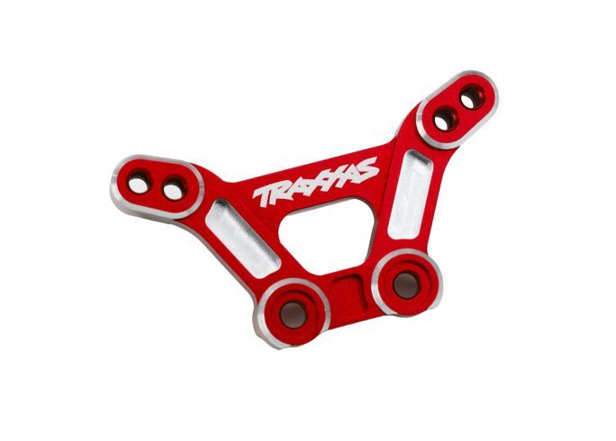 Traxxas Shock tower, front, 6061-T6 Aluminuminum (red-anodized)/ 3x15mm BCS (with threadlock) (2)