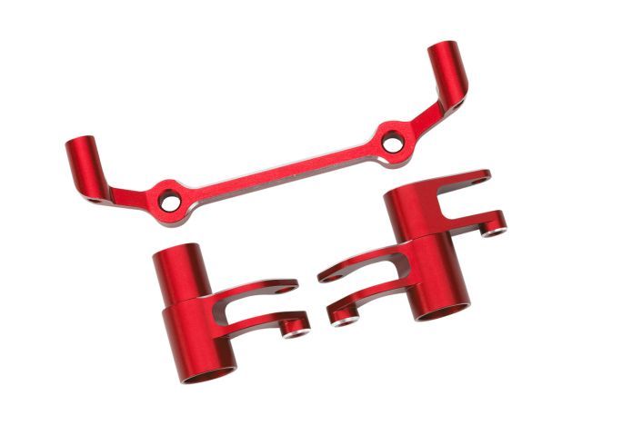 Traxxas Steering bellcranks, drag link (red-anodized 6061-T6 Aluminuminum)/ 5x8x2.5mm ball bearings (2)/ 6x10x3mm ball bearings (2) hardware
