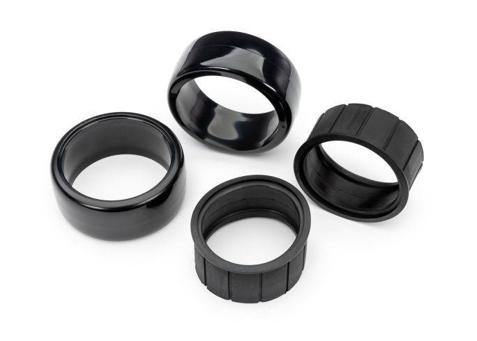 Traxxas Tires, 1.9" Drift (1 dot, hard, rough surfaces) (rear) (2)/ rubber inserts (2)