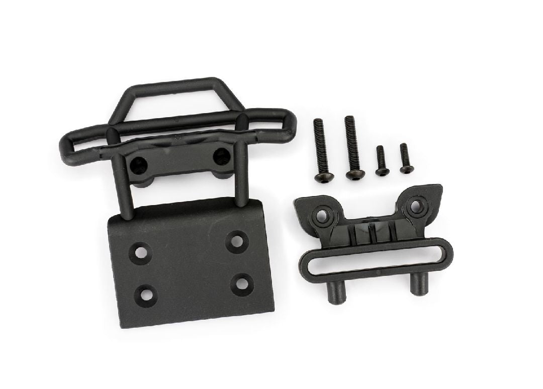 Traxxas Bumper, front/ bumper mount, front / 4x23mm BCS (2)/ 3x10mm BCS (2) (black)