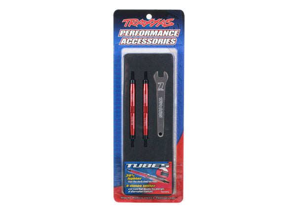 Traxxas Toe links, Slayer Pro 4X4 (Tubes 7075-T6 aluminum, red)