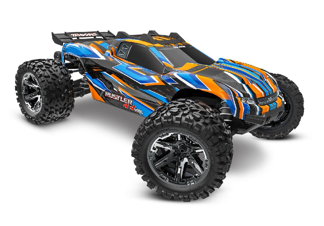Traxxas Rustler VXL Brushless 1/10 4X4 Stadium Truck. Requires Battery & Charger - Orange