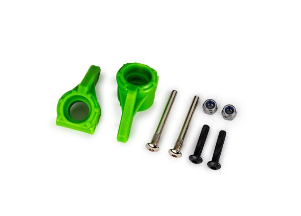 Traxxas Steering blocks, extreme heavy duty, green (left & right)/ 3x26mm hinge pins (2)/ 3x15mm BCS (2) (for use with #9180, 9181, 9182 upgrade kit)