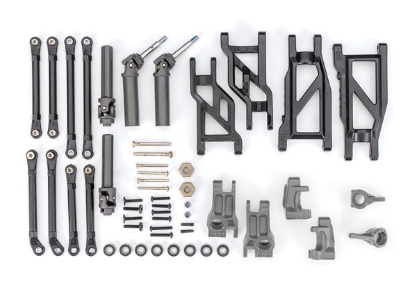 Traxxas Outer Driveline & Suspension Upgrade Kit, extreme heavy duty, gray (fits Rustler 2WD or Stampede 2WD)