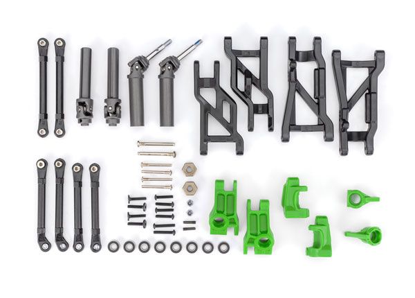 Traxxas Outer Driveline & Suspension Upgrade Kit, extreme heavy duty, green (fits Slash 2WD)