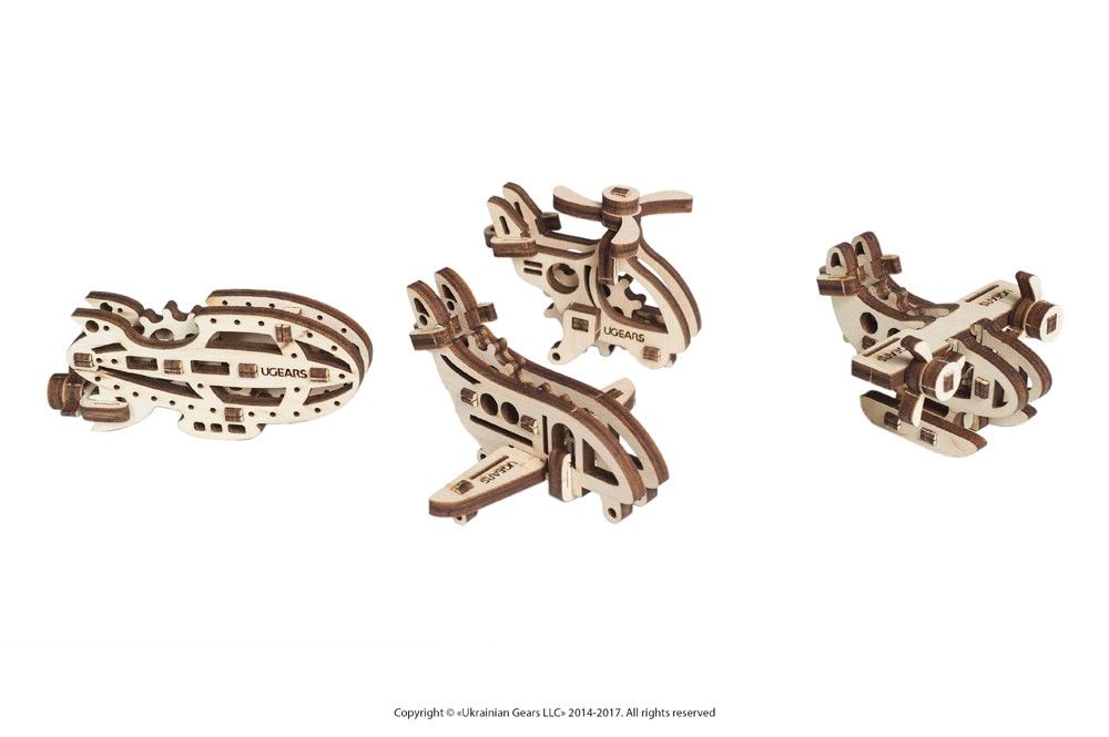Ugears U-Fidget Aircrafts (4 Models) - 62 Pieces