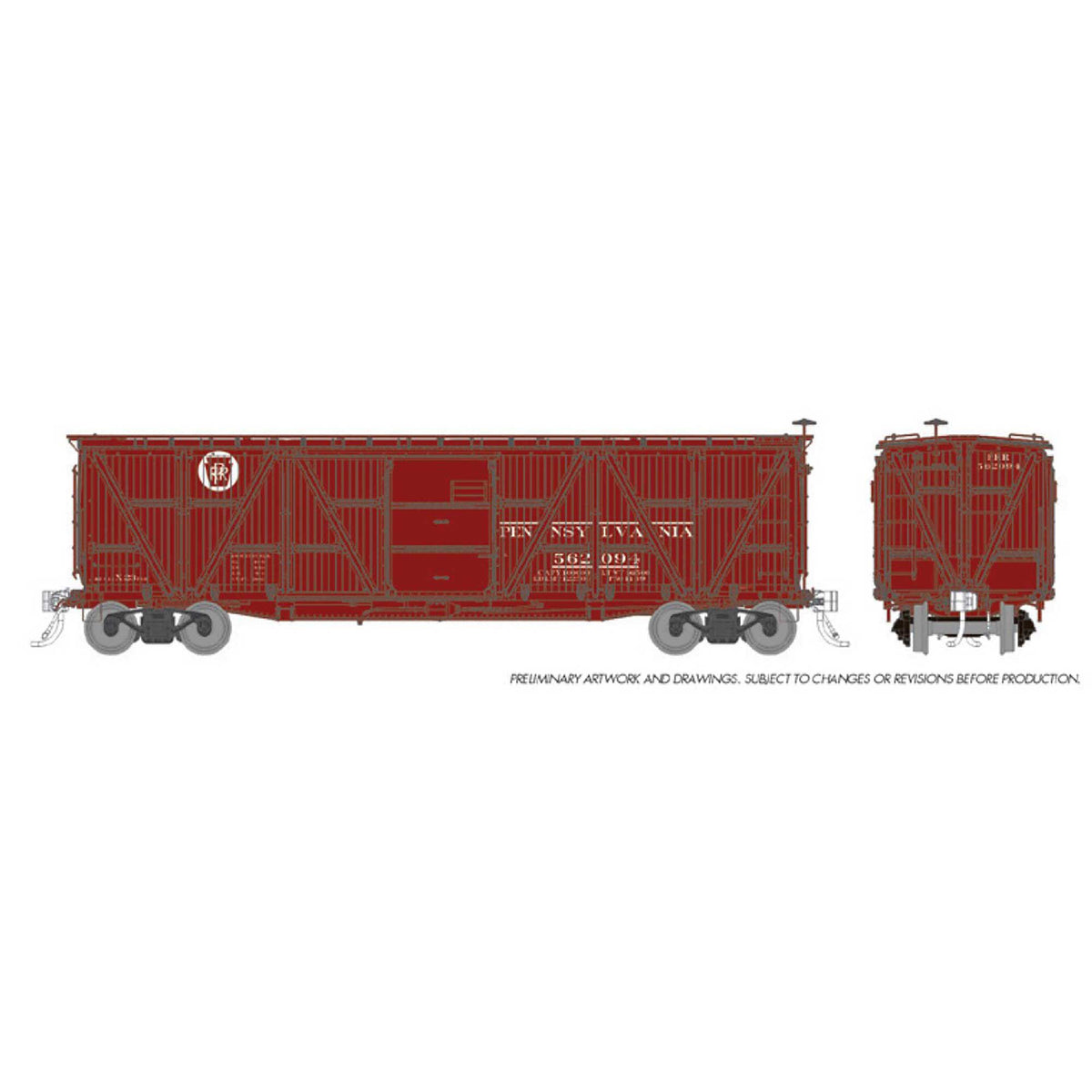 HO PRR X23 Boxcar PRR Circle Keystone #1