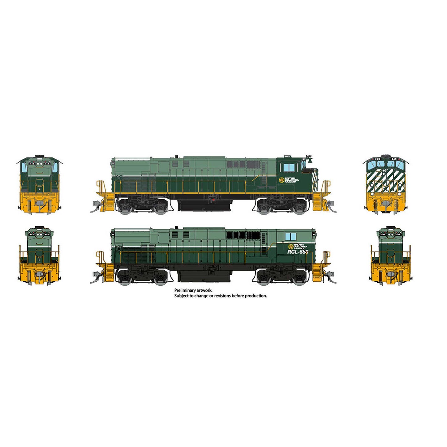 HO M-420 & M-420B DCC & Sound Locomotive Set BCR Green #645 #687