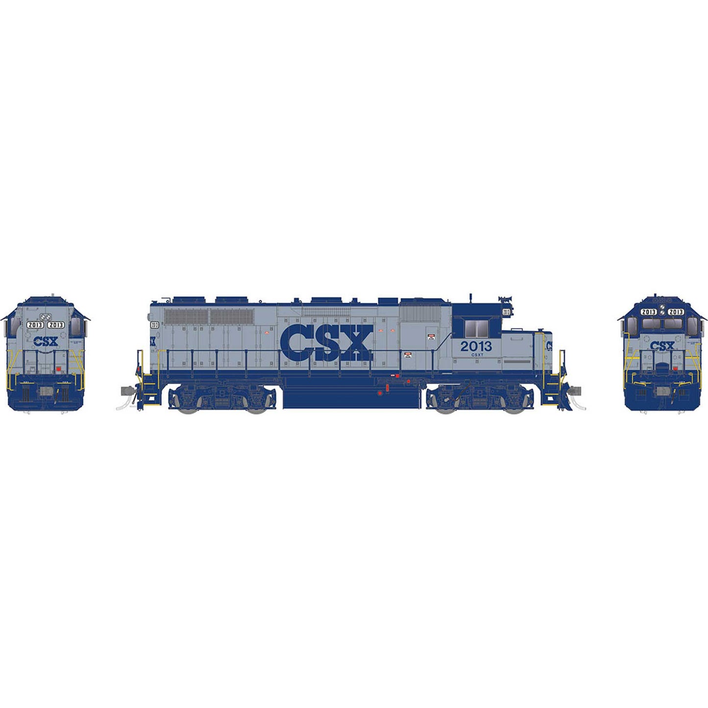 HO EMD GP38 Locomotive with DCC & Sound CSX Grey Blue #2013