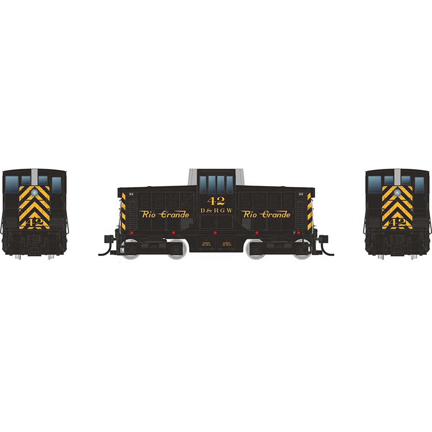 HO GE 44 Tonner Switcher Locomotive with DCC & Sound RGS Black / Yellow #42