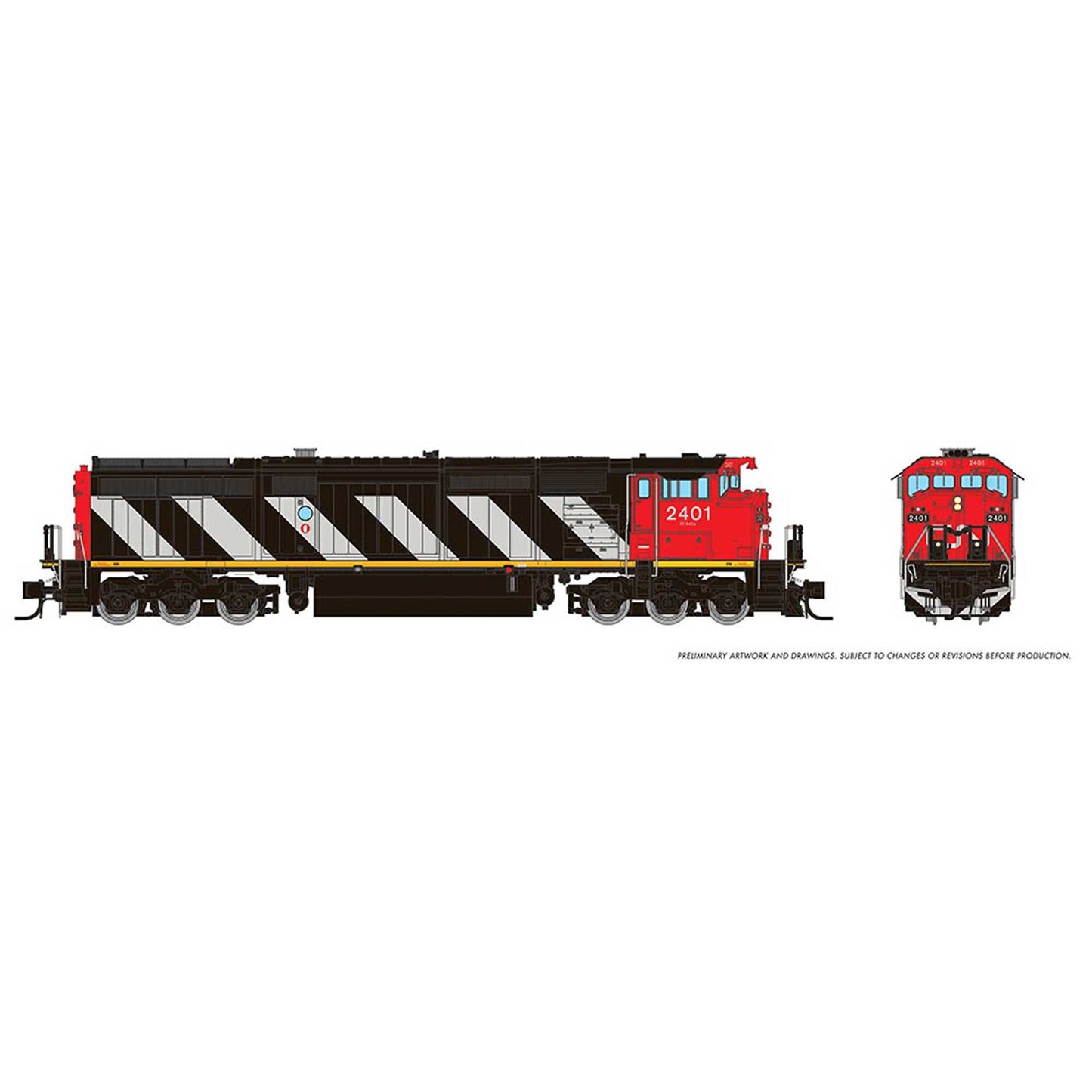 N Dash8-40CM Locomotive with DCC & Sound CN #2405
