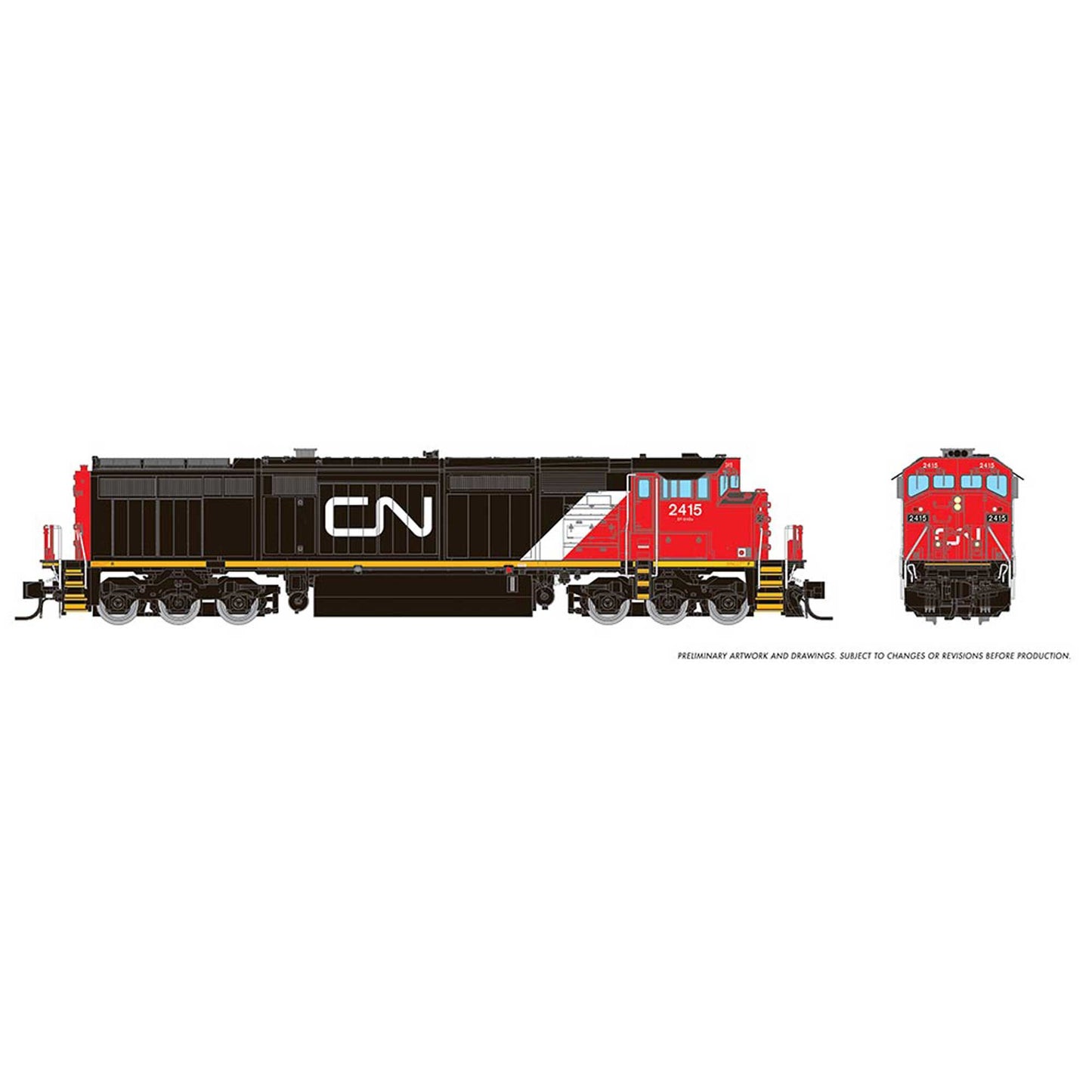 N Dash8-40CM Locomotive with DCC & Sound CN #2434