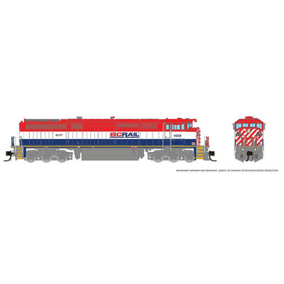 N Dash8-40CM Locomotive with DCC & Sound BCR #4621