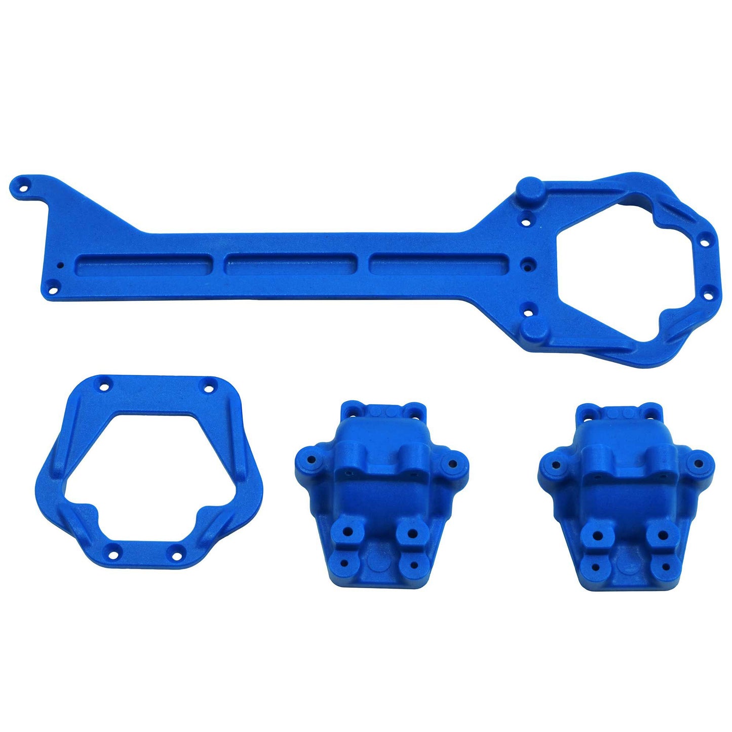Front and Rear Upper Chassis Diff Covers Blue: Traxxas LaTraxx