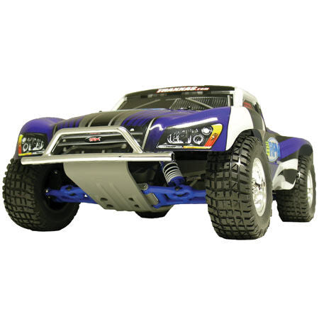 Front Bumper & Skid Plate Chrome/Gray: Slash